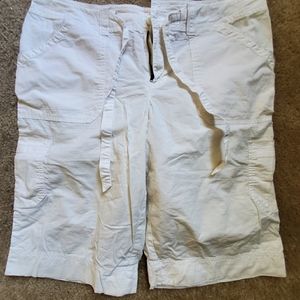 White sport cargo shorts